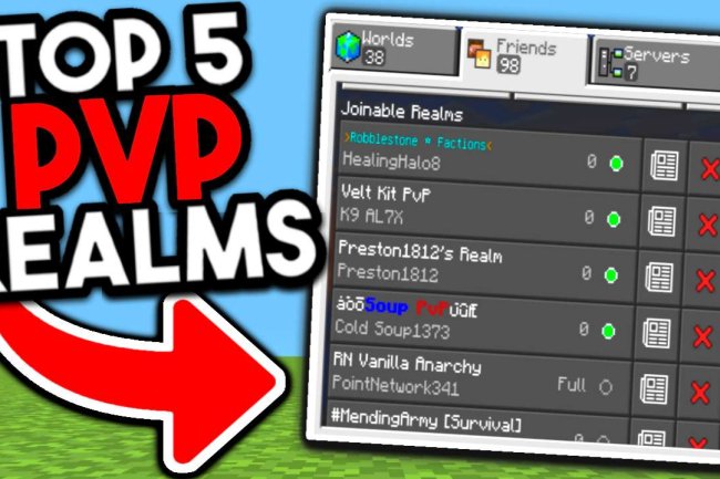 Top 5 PvP Realms For Minecraft Bedrock 1.20!