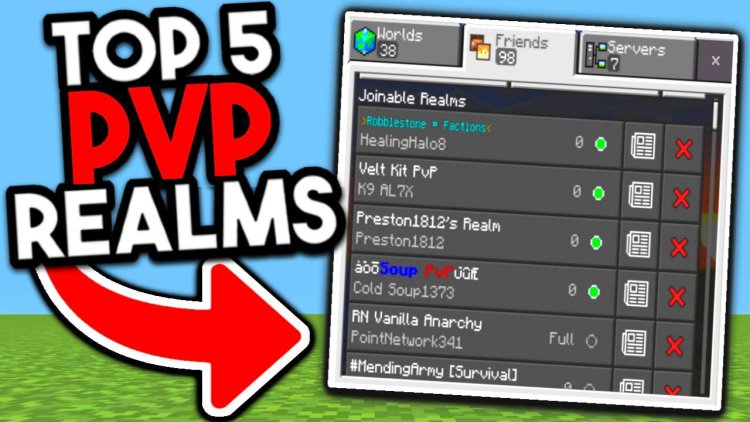 Top 5 PvP Realms For Minecraft Bedrock 1.20!