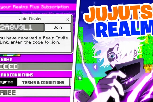 JUJUTSU KAISEN *Modded* Realm For MCPE 1.20+ (REALM CODE) | Minecraft Bedrock Edition