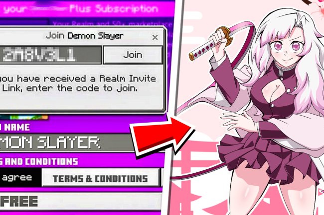 DEMON SLAYER *Anime* Realm For MCPE 1.20+ (REALM CODE) | Minecraft Bedrock Edition