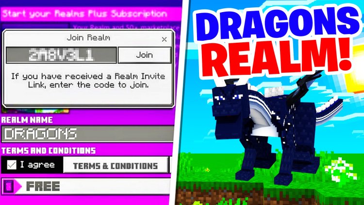 DRAGONS Realm For MCPE 1.20 (REALM CODE) | Minecraft Bedrock Edition