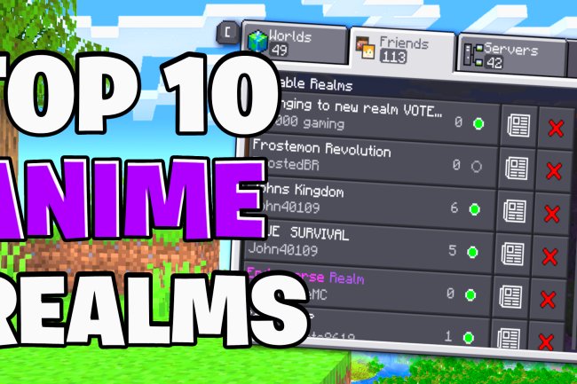 Top 10 Anime Realms For Minecraft Bedrock 1.21!
