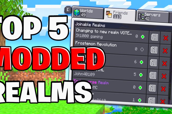 Top 5 Modded REALMS SMP For Minecraft Bedrock 1.21! - REALM CODES