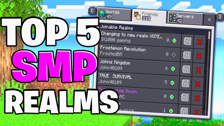 Top 5 BEST Survival SMP Realms For Minecraft Bedrock 1.21